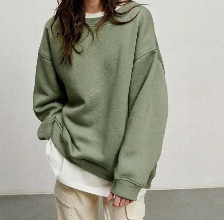 Damen Basic-Sweatshirt in Übergröße von Fudus