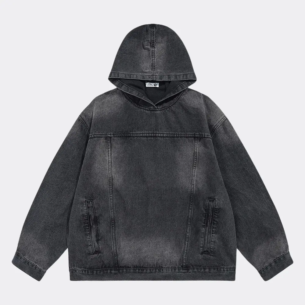 Sweat À Capuche Denim Vera Confortable Style Streetwear Idéal Pour Automne Et Hiver Décontracté Quotidien