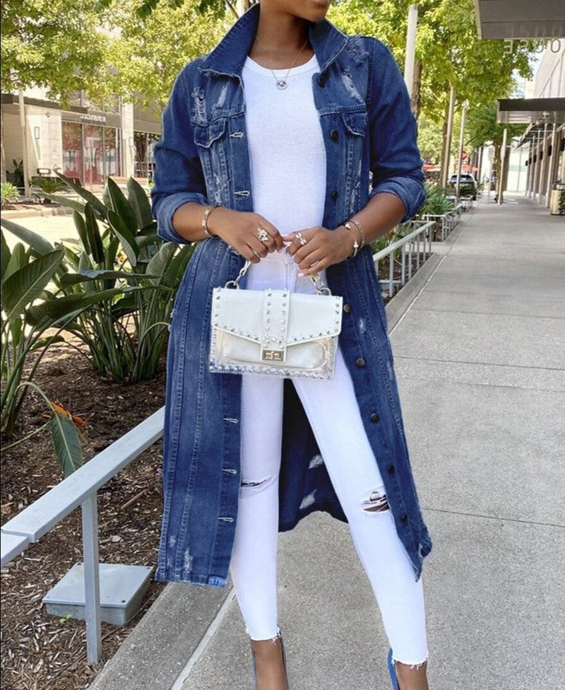 Damen Jeansjacke Livia - Lang