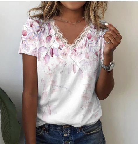 Damen-T-Shirt Marita: Modernes V-Ausschnitt-Shirt