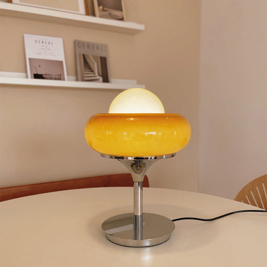 Antique Bauhaus Yellow Glass Table Lamp
 - OnyxLampen