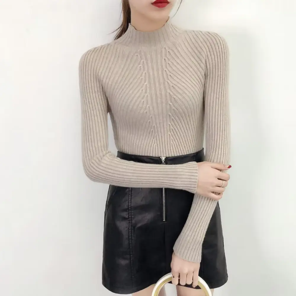 Viviana Pull Col Roulé Slim En Maille Douce Pour Les Couches Automne Hiver Idéal