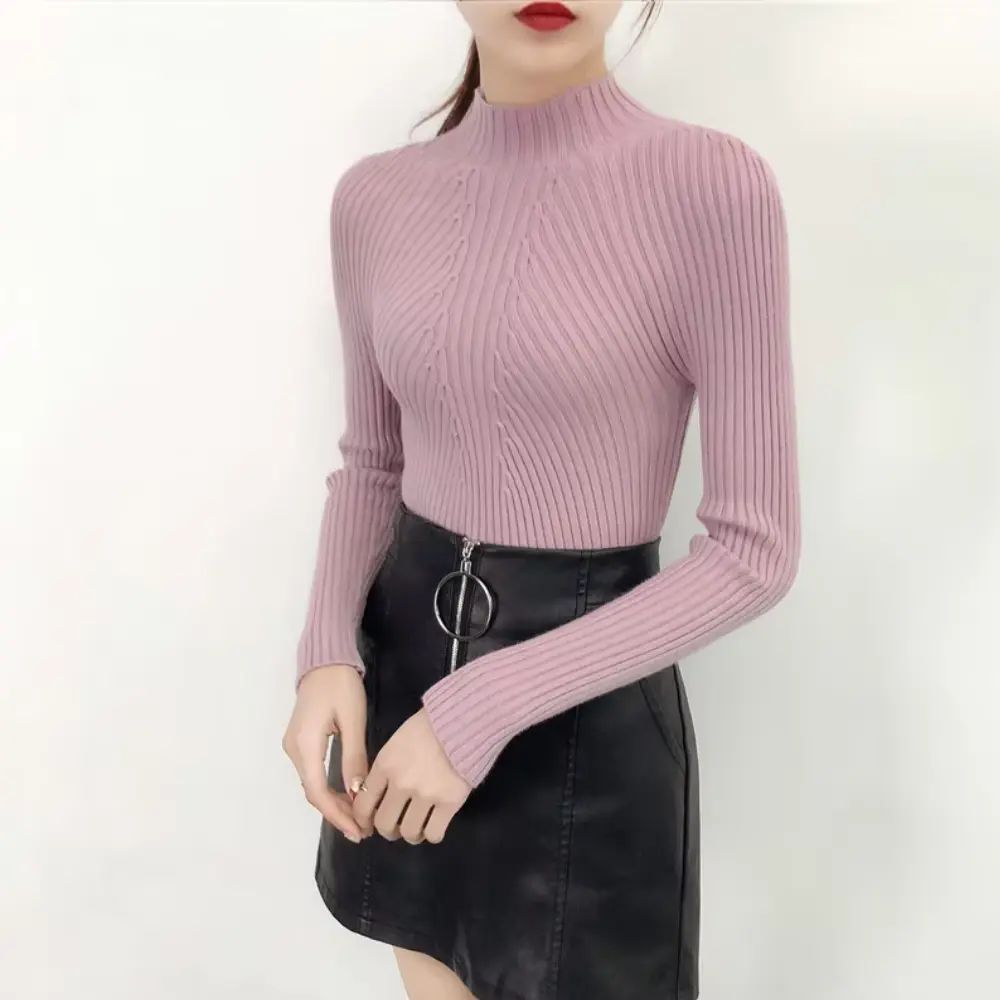 Viviana Pull Col Roulé Slim En Maille Douce Pour Les Couches Automne Hiver Idéal