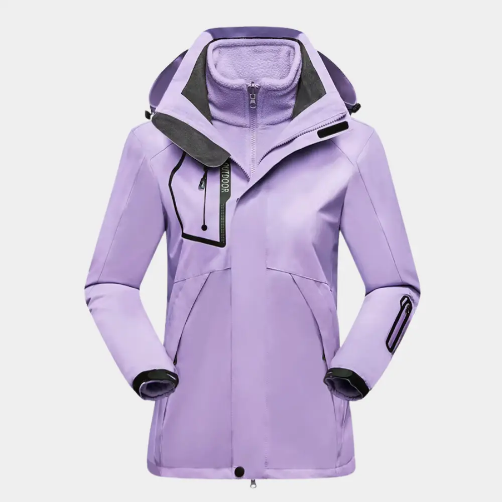 Sophia Manteau De Ski Pour Femme 3 En 1 Chaud Imperméable Avec Doublure Polaire Amovible Pour Hiver