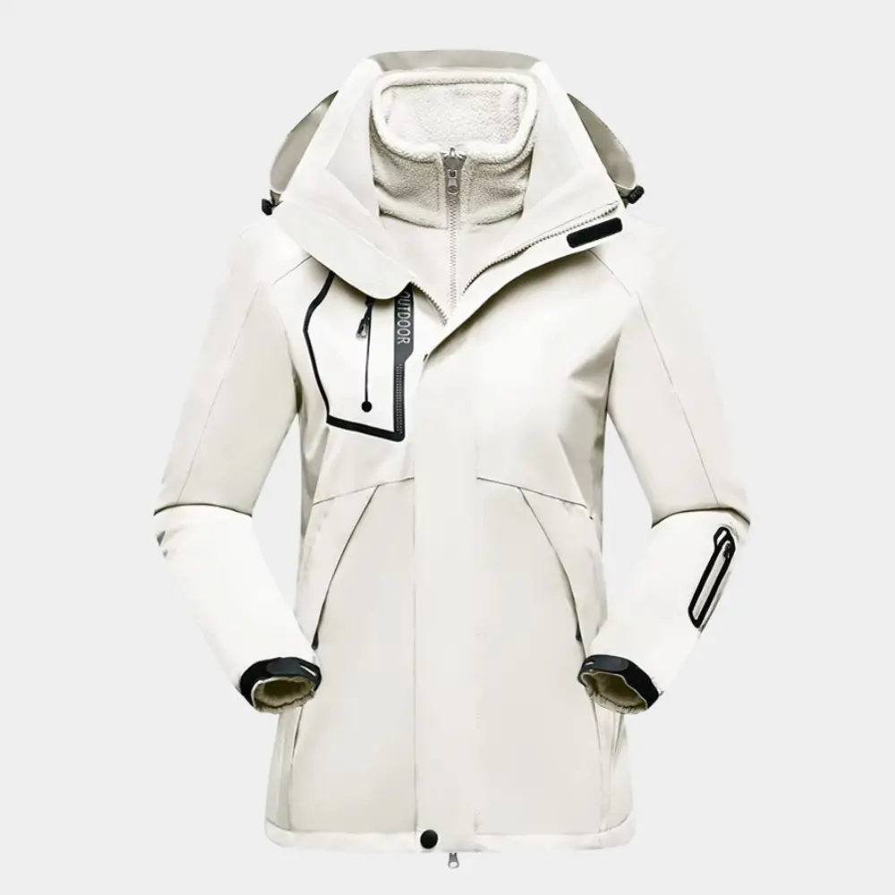 Sophia Manteau De Ski Pour Femme 3 En 1 Chaud Imperméable Avec Doublure Polaire Amovible Pour Hiver