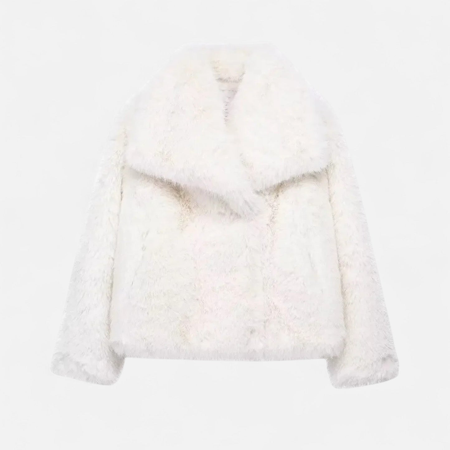 Anna Veste Femme Chic En Fausse Fourrure Courte Avec Col Imposant Et Texture Pelucheuse