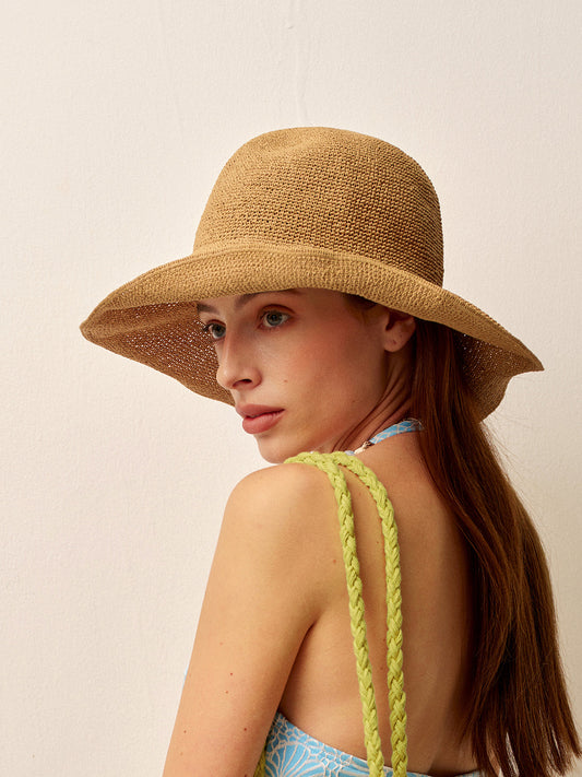 Wide Brim Straw Sun Hat - Amawinc