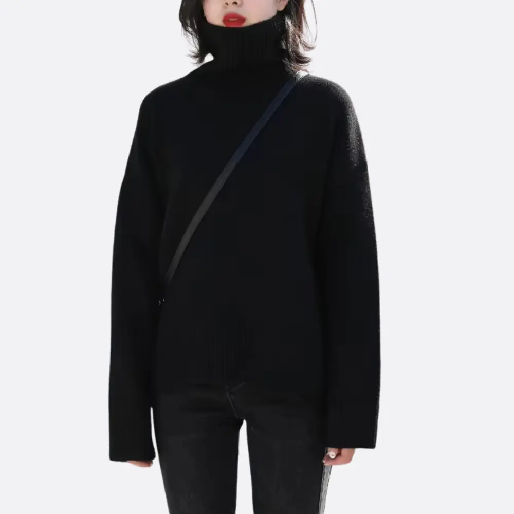 Pull Col Roulé Willa Coupe Décontractée Chaud Et Confortable Pour Automne Et Hiver