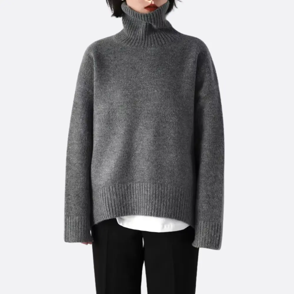 Pull Col Roulé Willa Coupe Décontractée Chaud Et Confortable Pour Automne Et Hiver