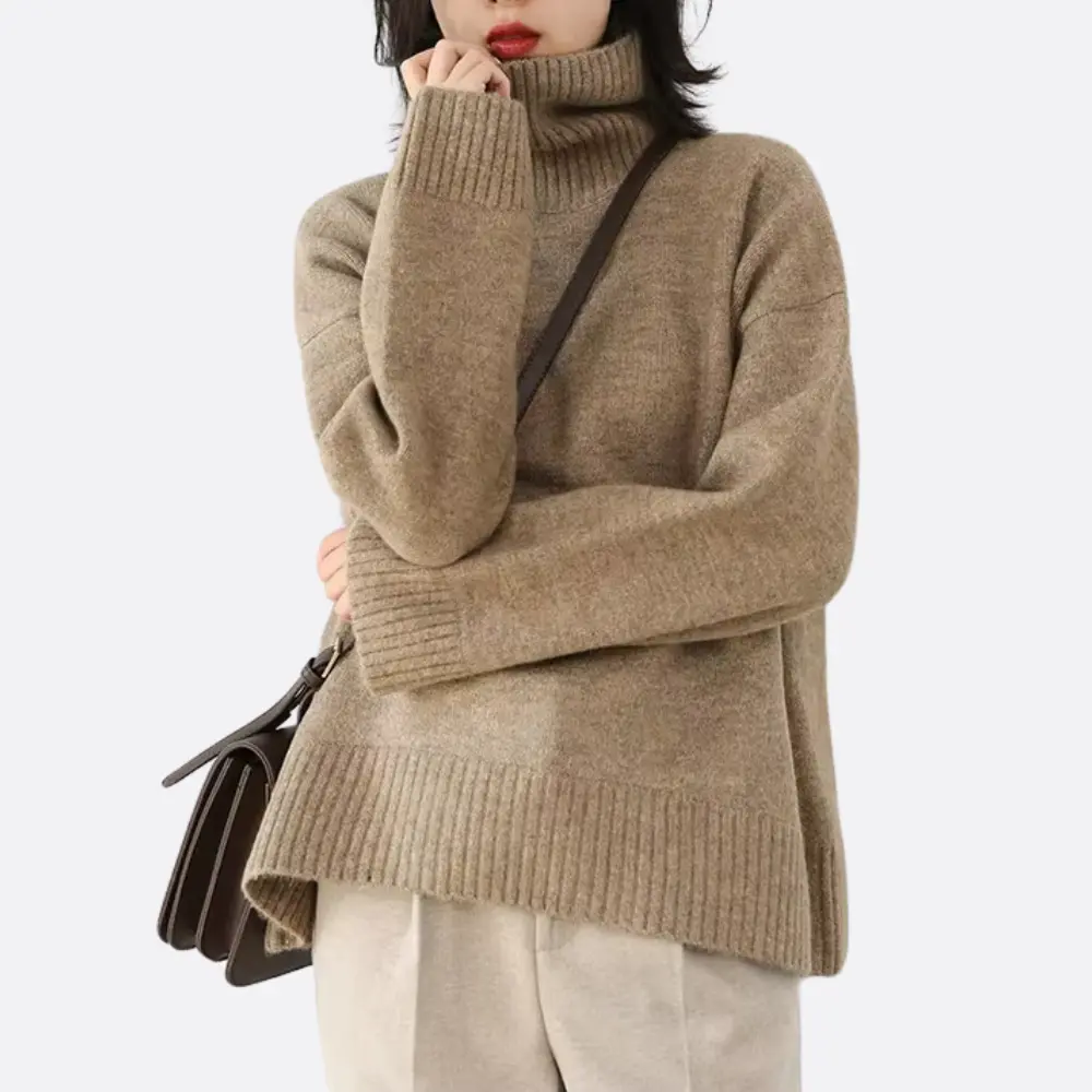 Pull Col Roulé Willa Coupe Décontractée Chaud Et Confortable Pour Automne Et Hiver