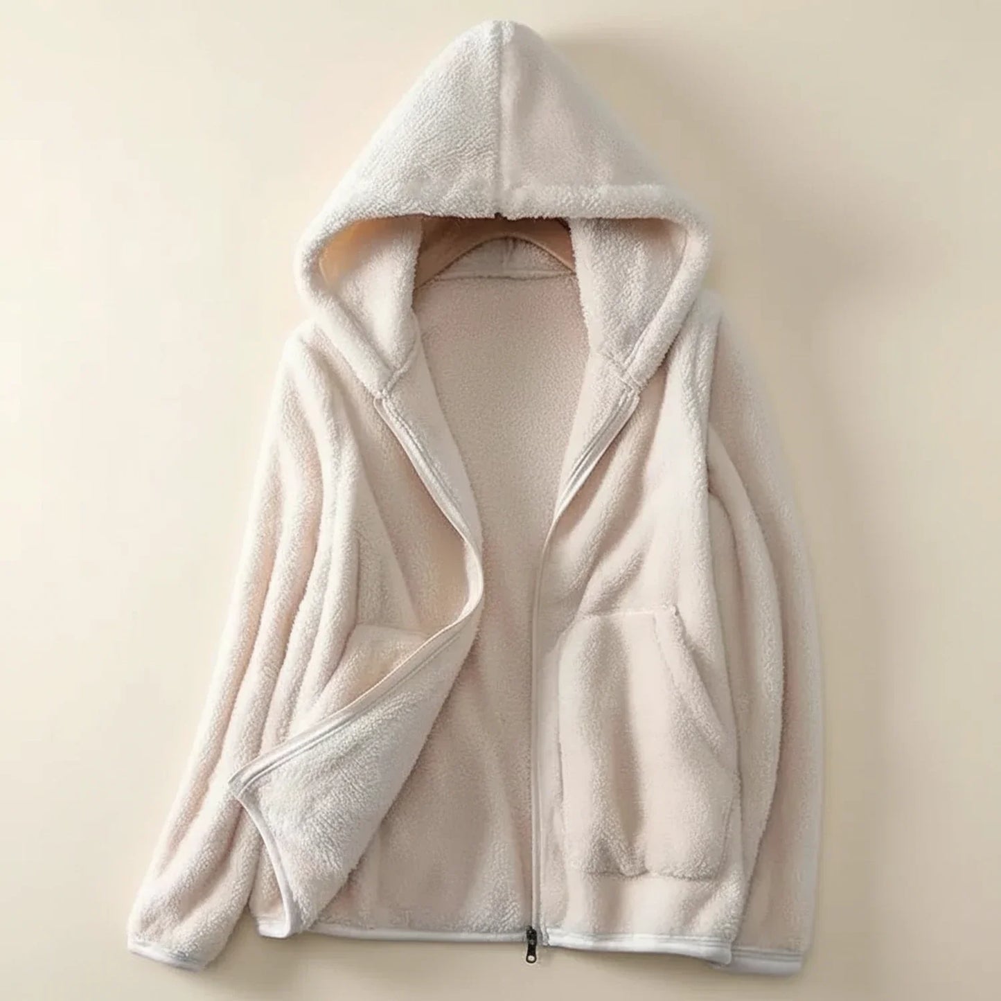Veste Polaire À Capuche Pour Femme Coupe Décontractée Avec Poches Patch Et Fermeture Éclair Polyvalente Pour Le Quotidien