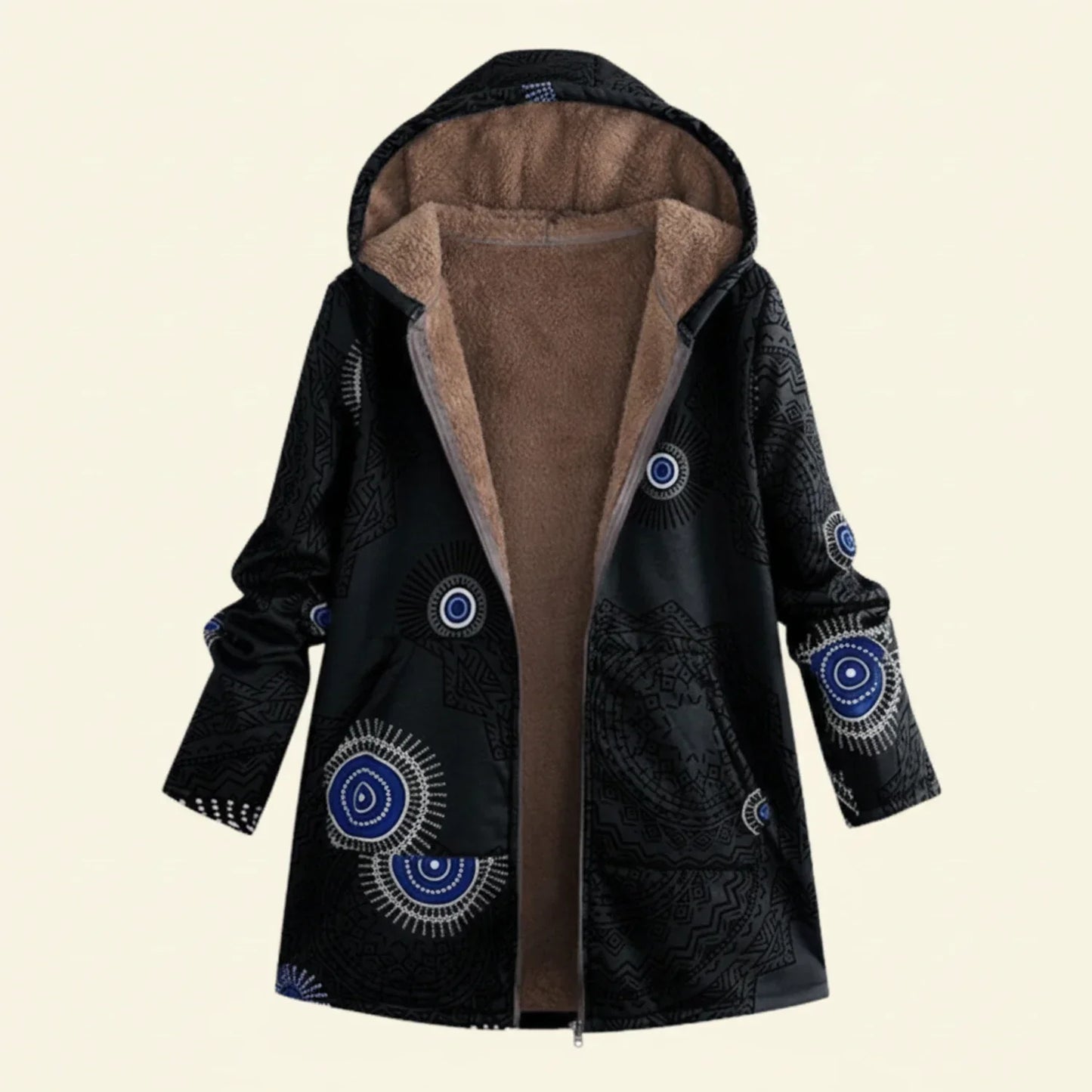 Veste À Capuche Imprimée Pour Femmes Avec Devant Ouvert Et Doublée, Coupe Décontractée, Parfaite Pour Le Quotidien
