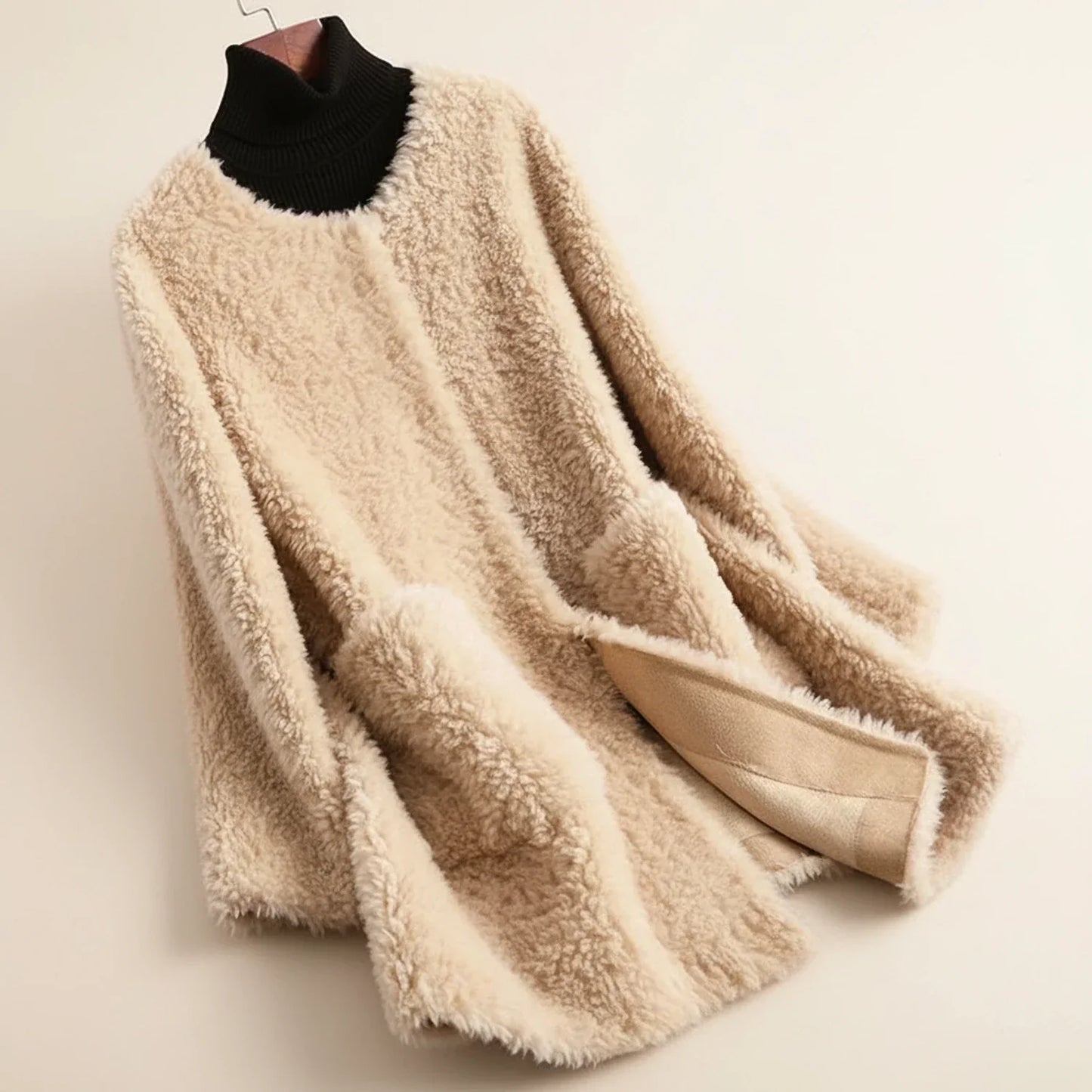 Manteau D'Hiver En Teddy Tout Doux À Ouverture Frontale Pour Femme Confortable Et Décontracté