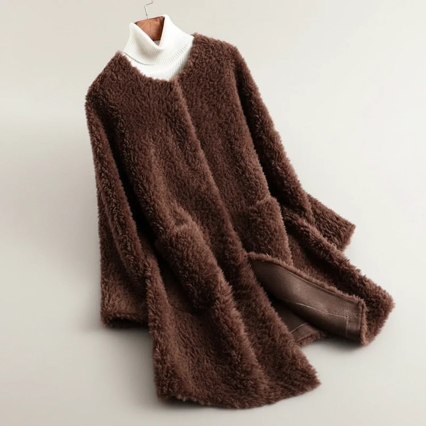 Manteau D'Hiver En Teddy Tout Doux À Ouverture Frontale Pour Femme Confortable Et Décontracté
