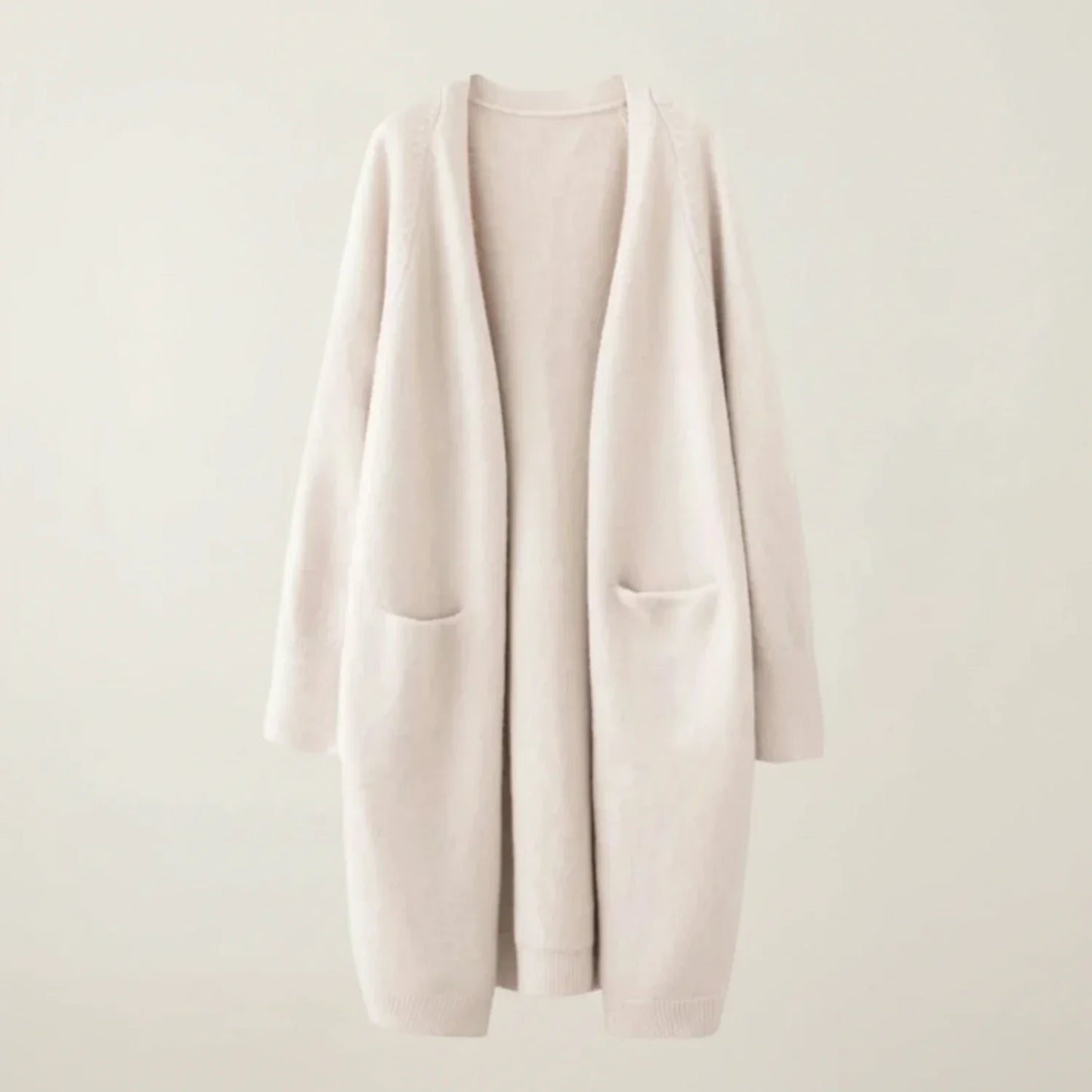 Cardigan Hivernal Ouvert Pour Femmes Avec Poches Plaquées Longline Pour Une Silhouette Flatteuse
