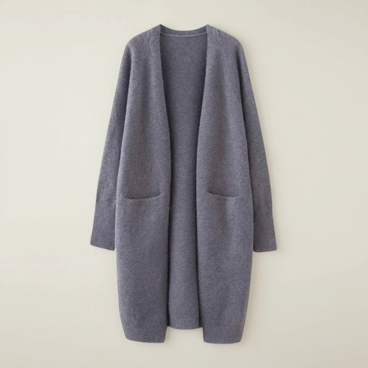 Cardigan Hivernal Ouvert Pour Femmes Avec Poches Plaquées Longline Pour Une Silhouette Flatteuse
