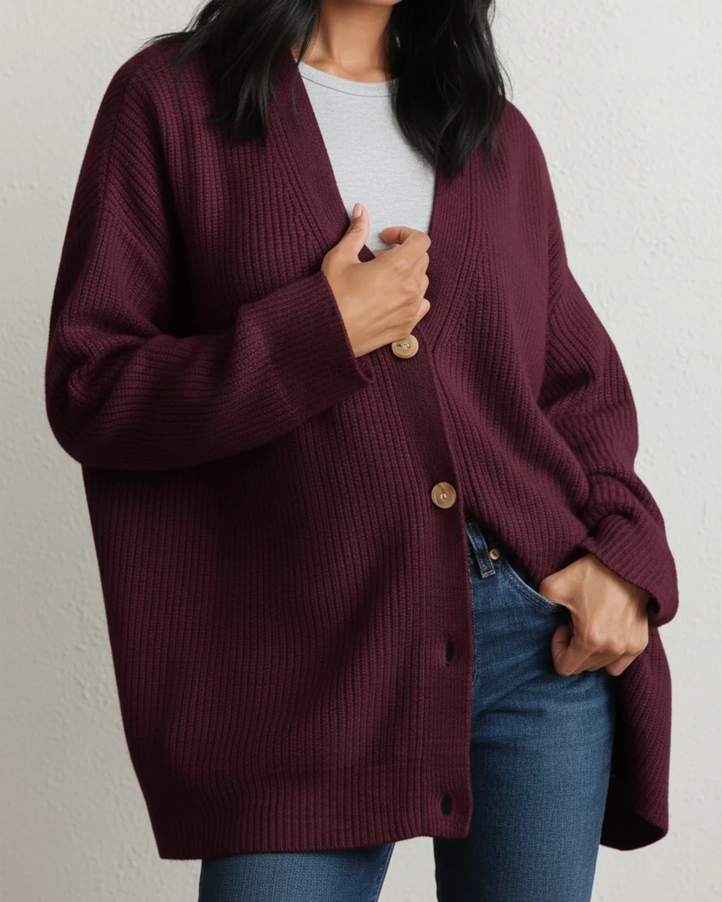 Amawinc Cardigan Hiver Pour Femmes Décontracté Avec Boutons Coupe Ample Idéal Travail Et Sorties