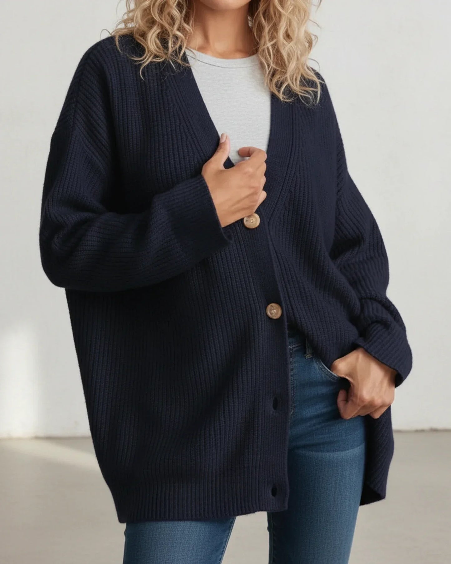 Amawinc Cardigan Hiver Pour Femmes Décontracté Avec Boutons Coupe Ample Idéal Travail Et Sorties