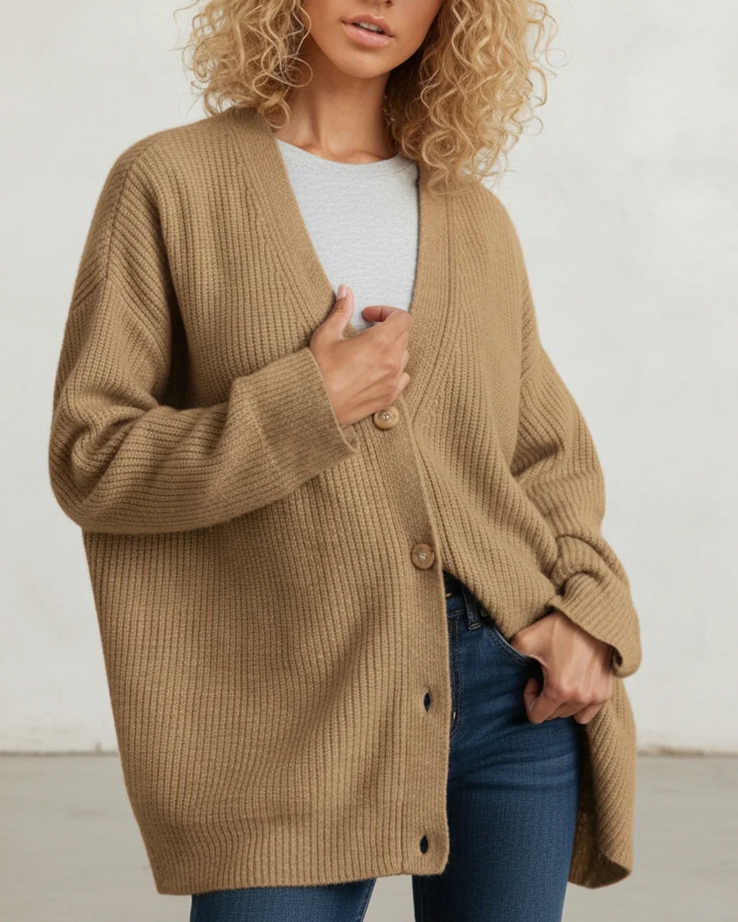 Amawinc Cardigan Hiver Pour Femmes Décontracté Avec Boutons Coupe Ample Idéal Travail Et Sorties