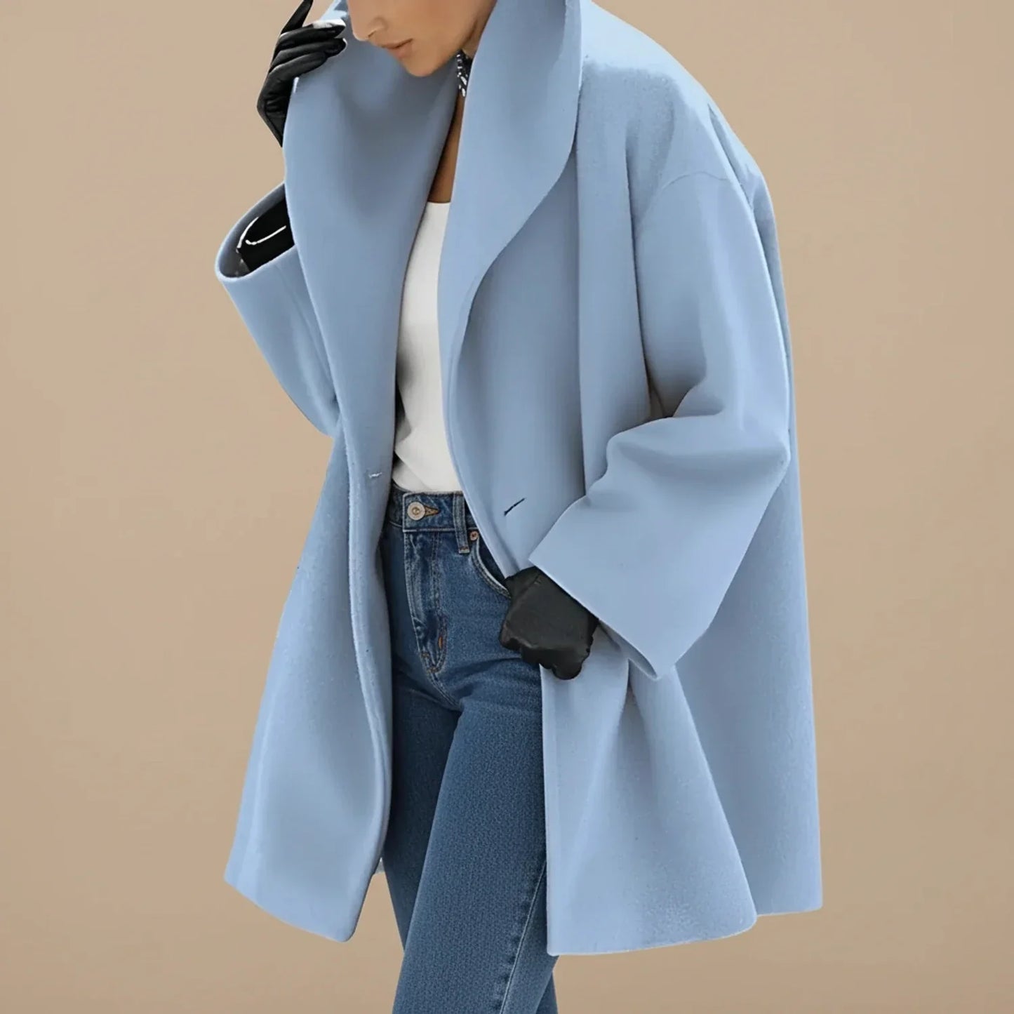 Amawinc Manteau Hiver Mi Long Pour Femme Avec Coupe Swing Moderne Col Large Et Doublure Chaude