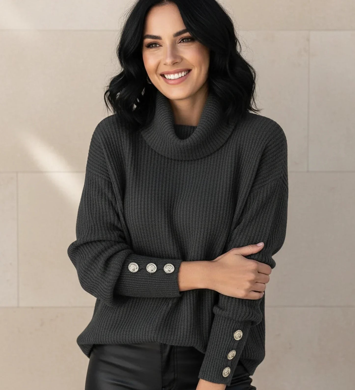 Pull Oversize Femme Col Châle Drapé Confortable Pour Hiver Avec Douceur Et Style Amawinc