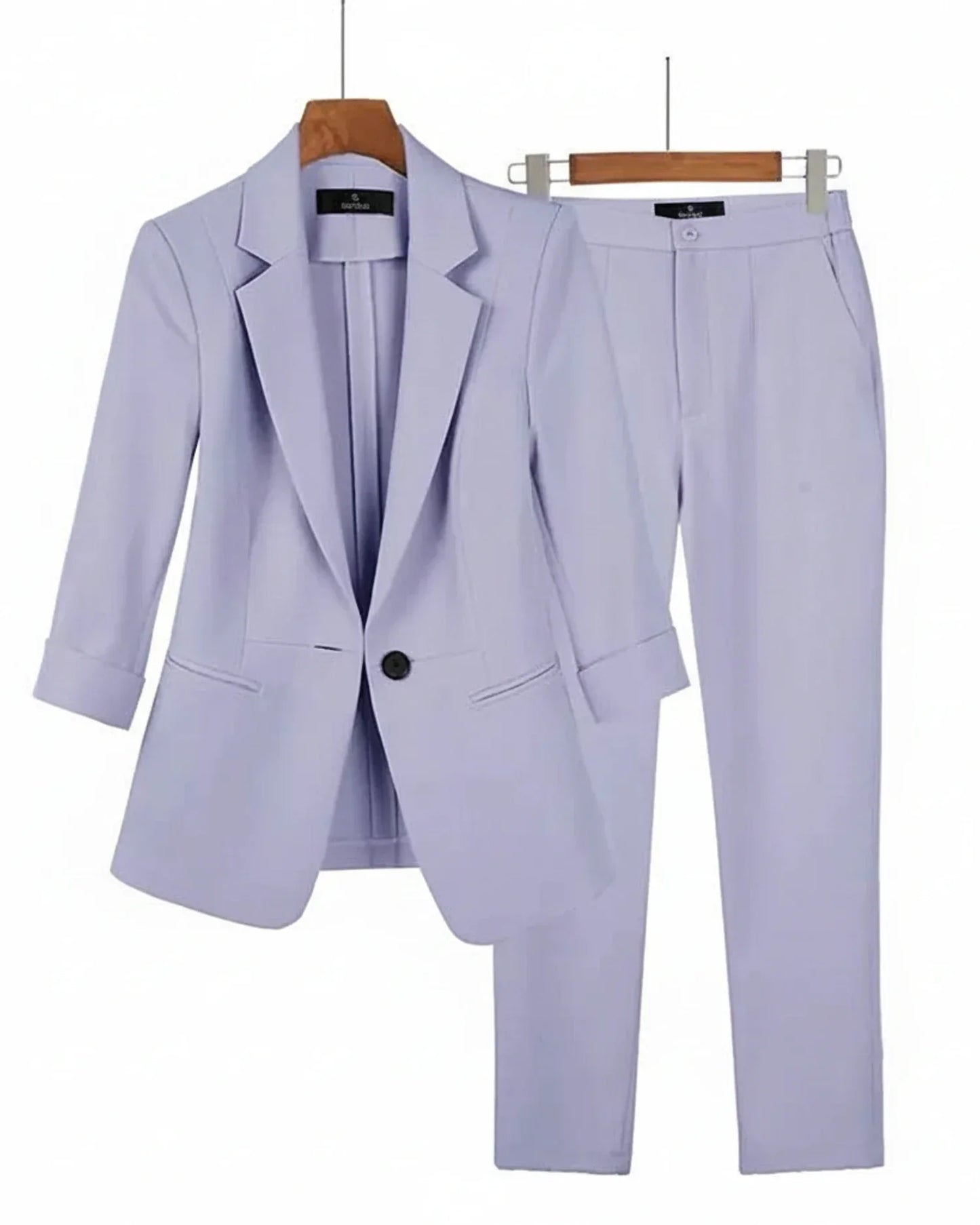 Ensemble Tailleur Deux Pièces Femme Amawinc Blazer Trois Quarts Et Pantalon Droit Pour Bureau Professionnel