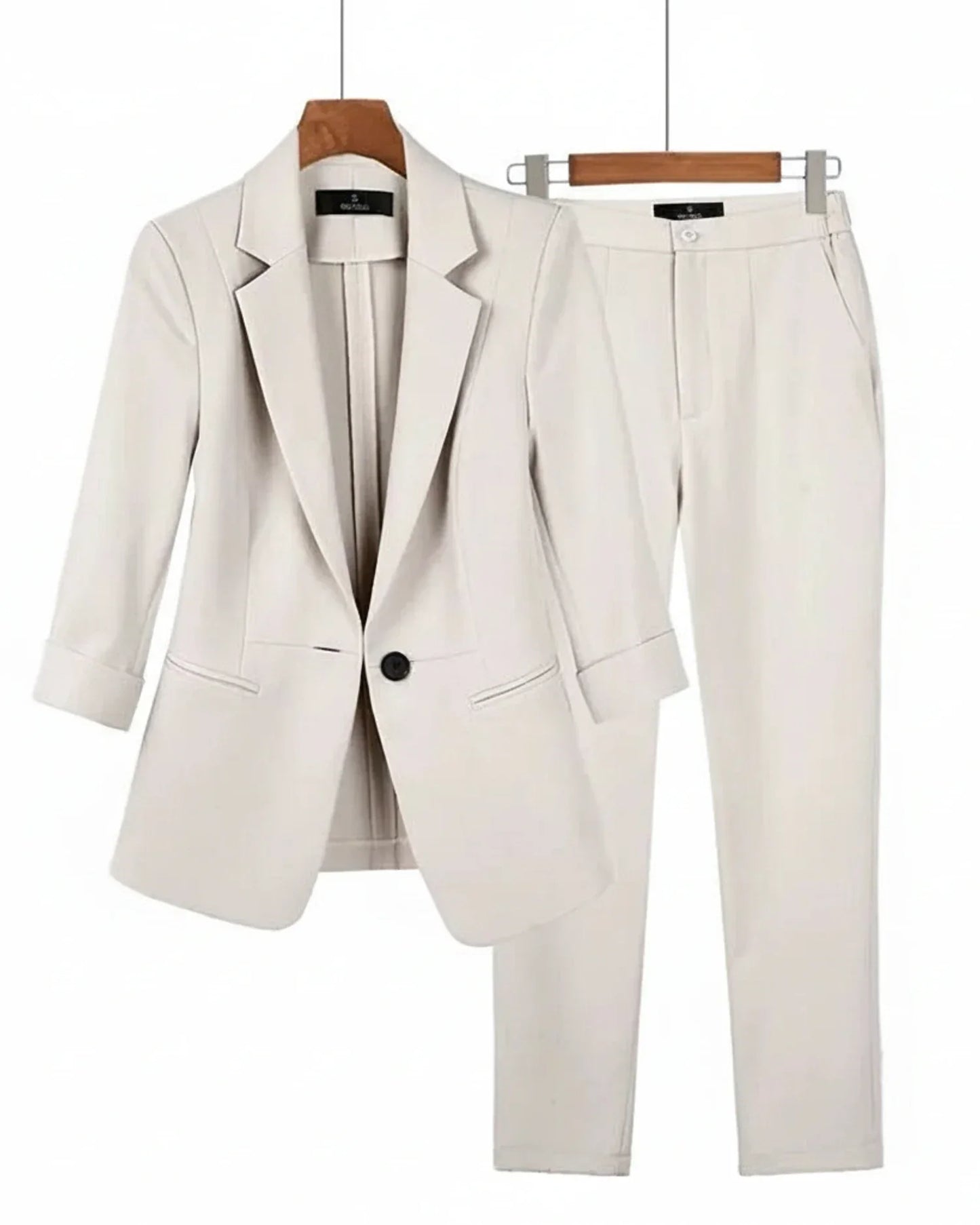 Ensemble Tailleur Deux Pièces Femme Amawinc Blazer Trois Quarts Et Pantalon Droit Pour Bureau Professionnel
