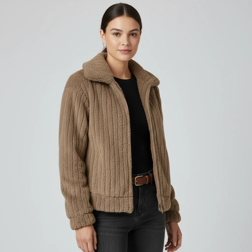 Veste Zippée Pour Femme À Col Décontracté Polyvalente Pour La Superposition Et Les Vêtements Du Quotidien
