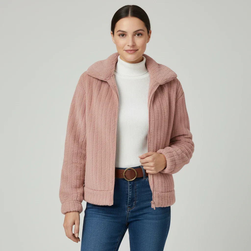Veste Zippée Pour Femme À Col Décontracté Polyvalente Pour La Superposition Et Les Vêtements Du Quotidien