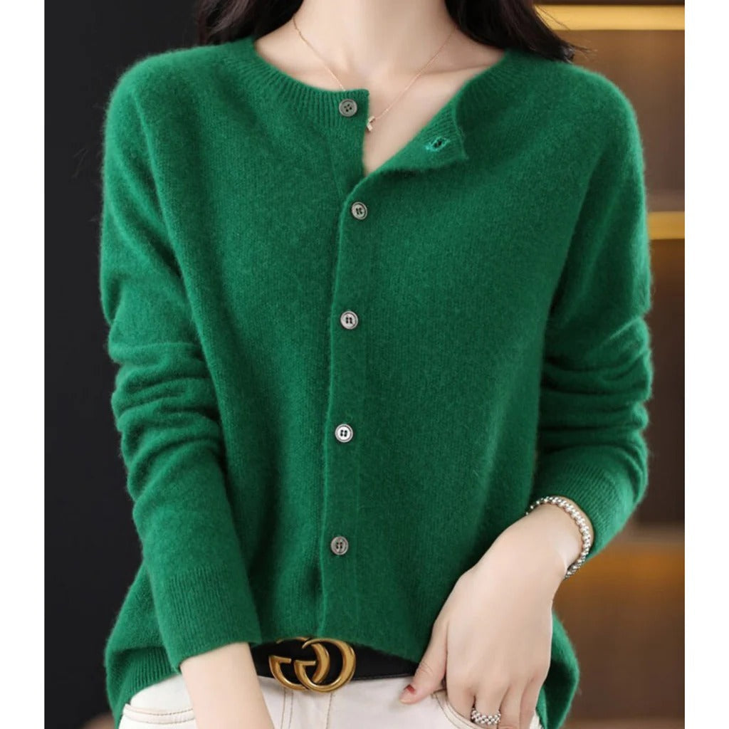 Cardigan Femme Col V Avec Boutons Devant Manches Longues Allure Simple Et Polyvalent Pour Automne Hiver