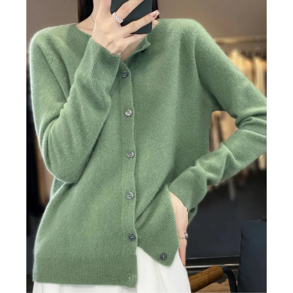 Cardigan Femme Col V Avec Boutons Devant Manches Longues Allure Simple Et Polyvalent Pour Automne Hiver