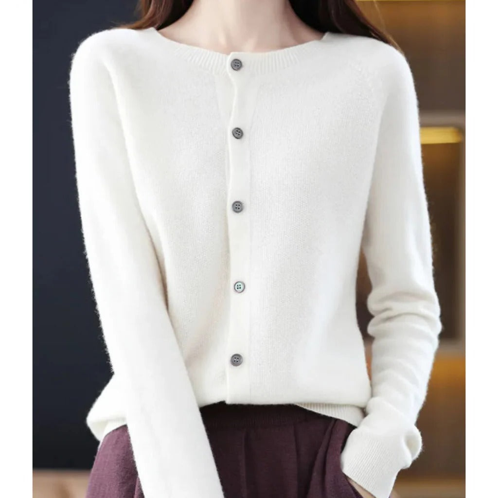 Cardigan Femme Col V Avec Boutons Devant Manches Longues Allure Simple Et Polyvalent Pour Automne Hiver