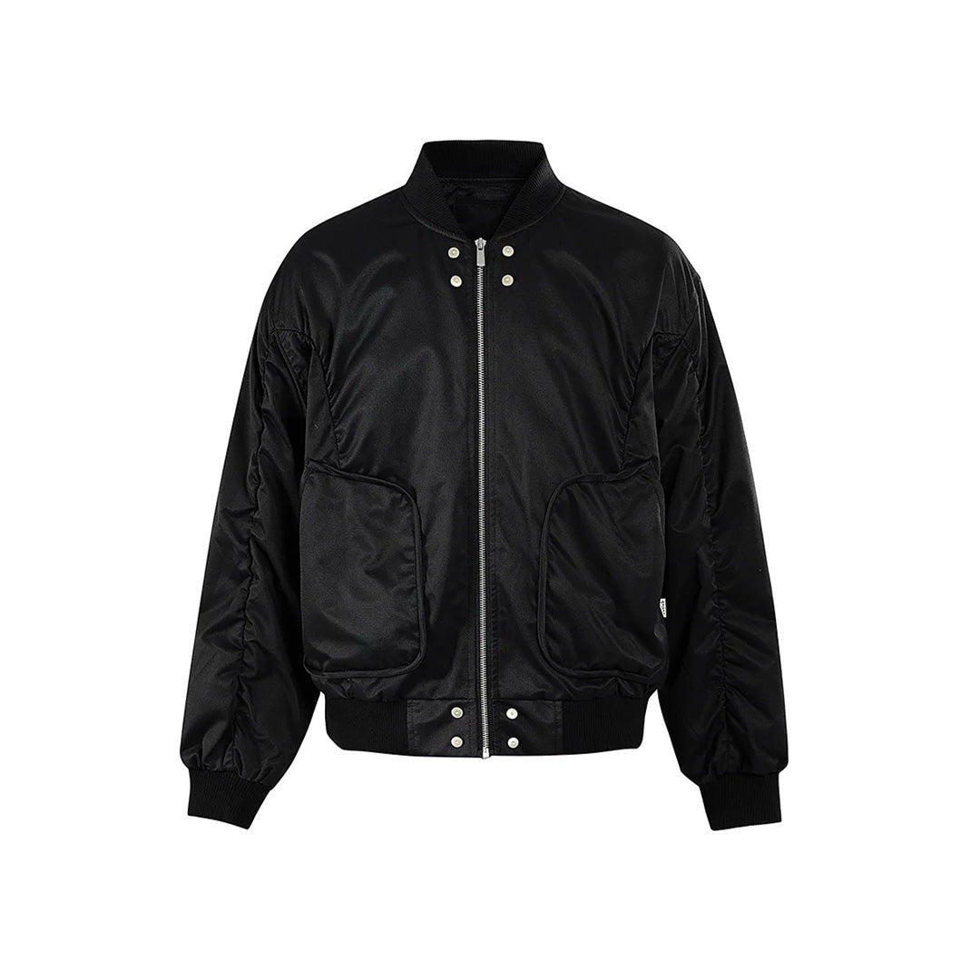 Jetstream Bomber En Coton Avec Poches À Pression Doubles Et Fermeture Éclair Élégante, Col Montant Côtelé