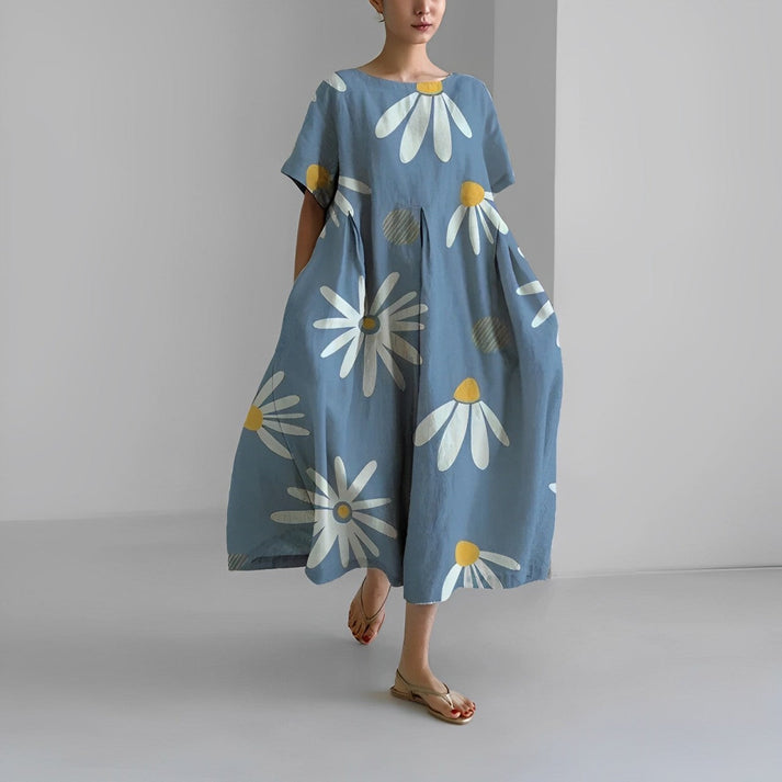 Robe Midi Florale Décontractée Pour Femmes Jacklyn Style Confort Élégant Pour Tous Les Jours