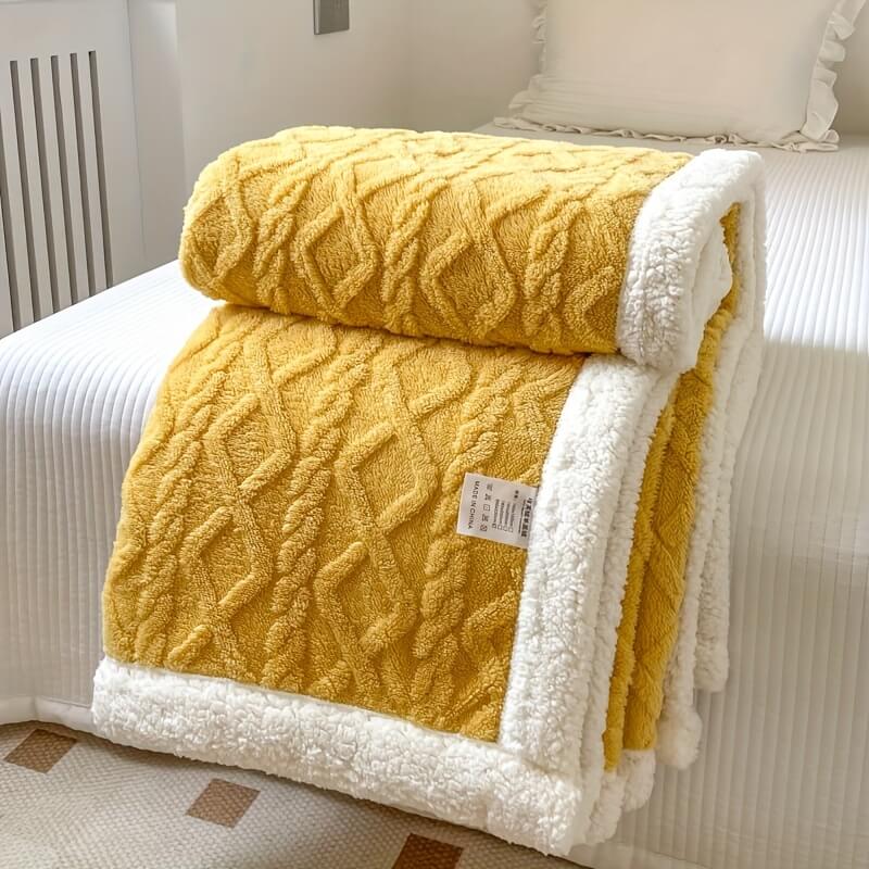 Couverture Sherpa Contemporaine Avec Texture Diamant Pour Un Confort Ultra Doux Et Luxueux