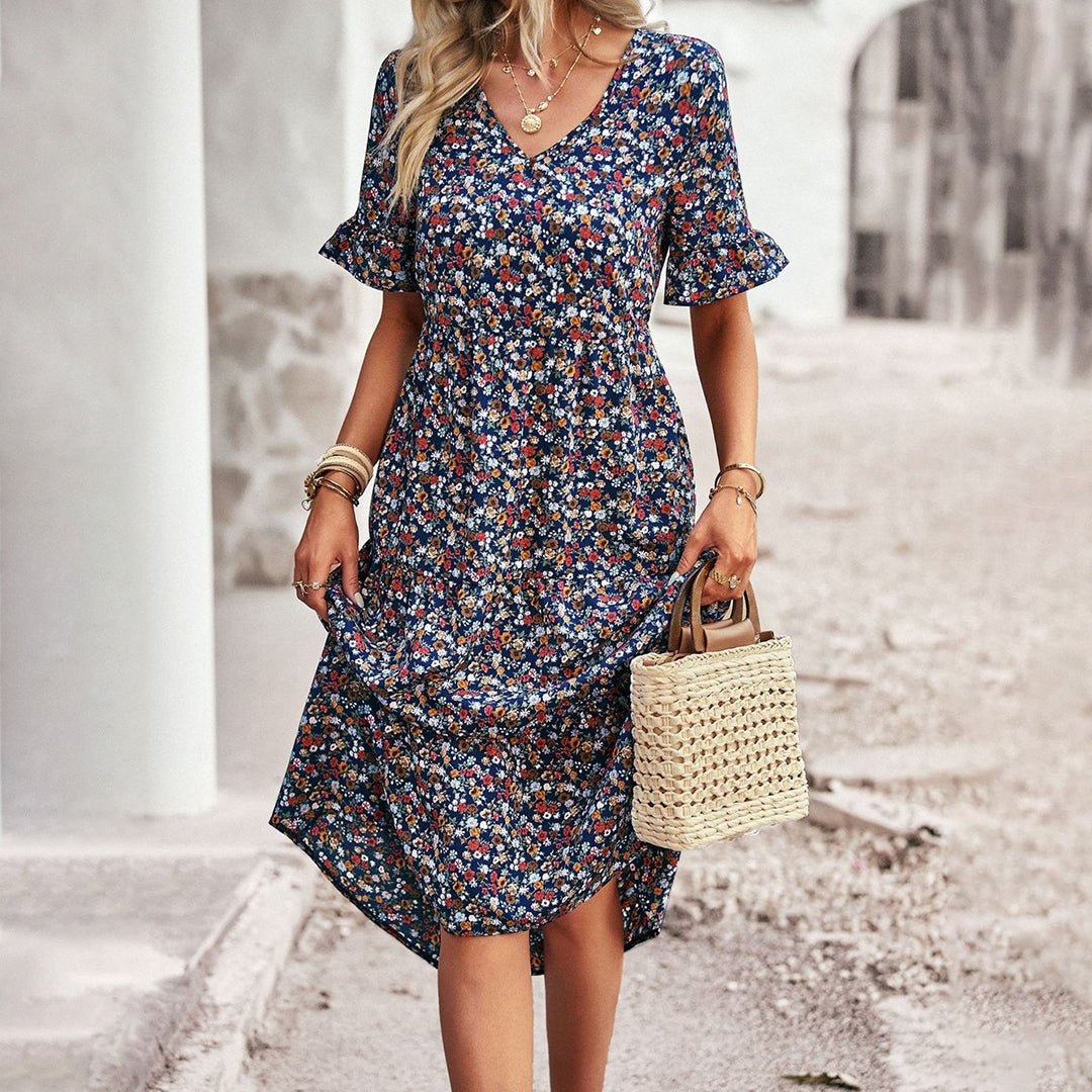 Ysmelda Midikleid mit Blumenmuster